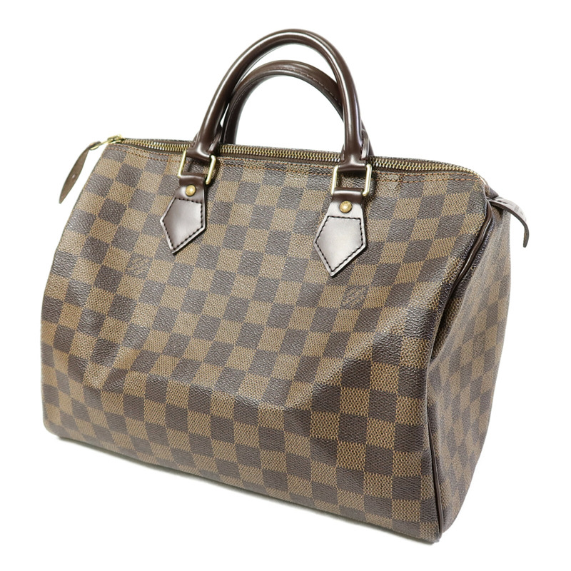 LOUIS VUITTON Damier Speedy Bandouliere 30金扣手挽袋-1