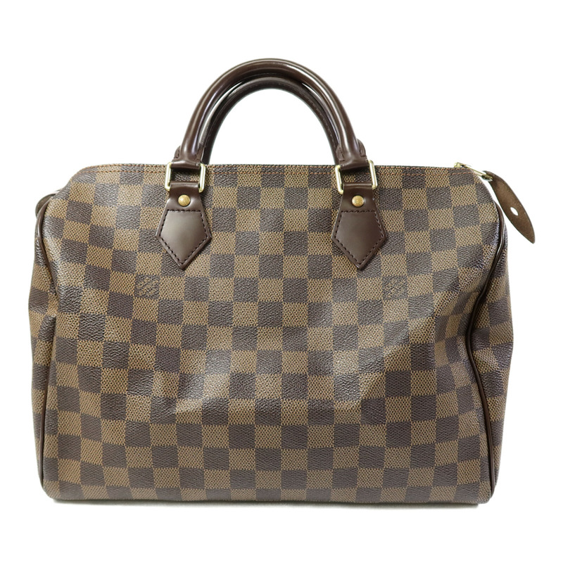 LOUIS VUITTON Damier Speedy Bandouliere 30金扣手挽袋-2