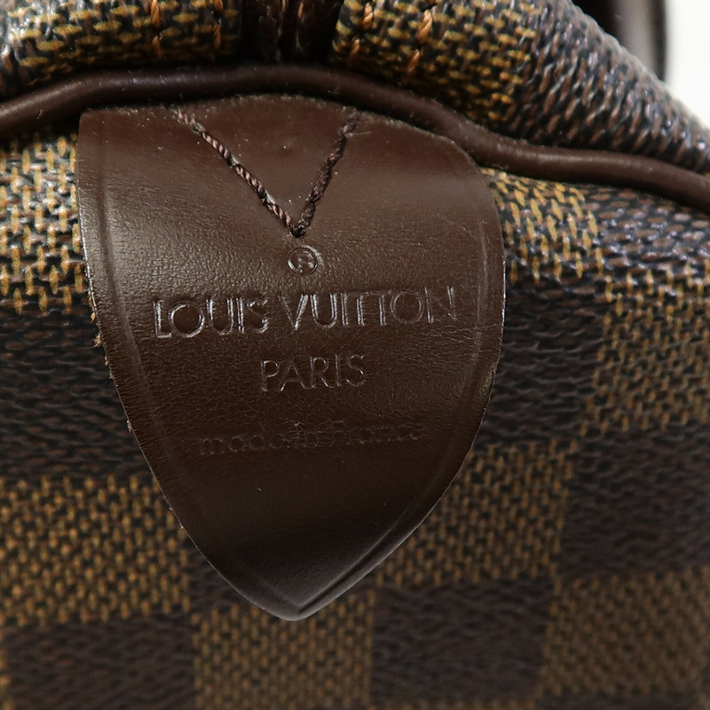 LOUIS VUITTON Damier Speedy Bandouliere 30金扣手挽袋-5