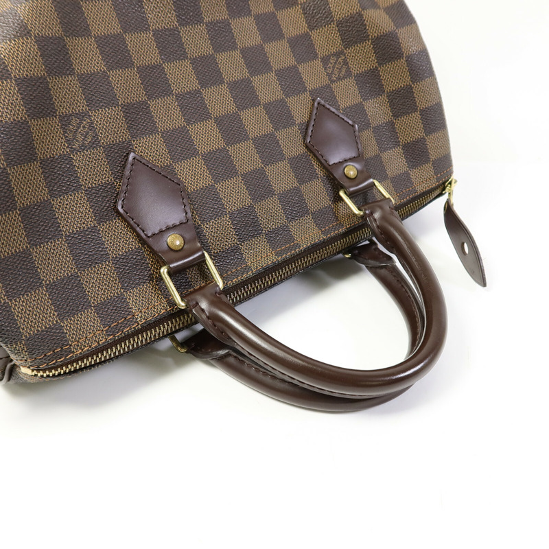 LOUIS VUITTON Damier Speedy Bandouliere 30金扣手挽袋-6