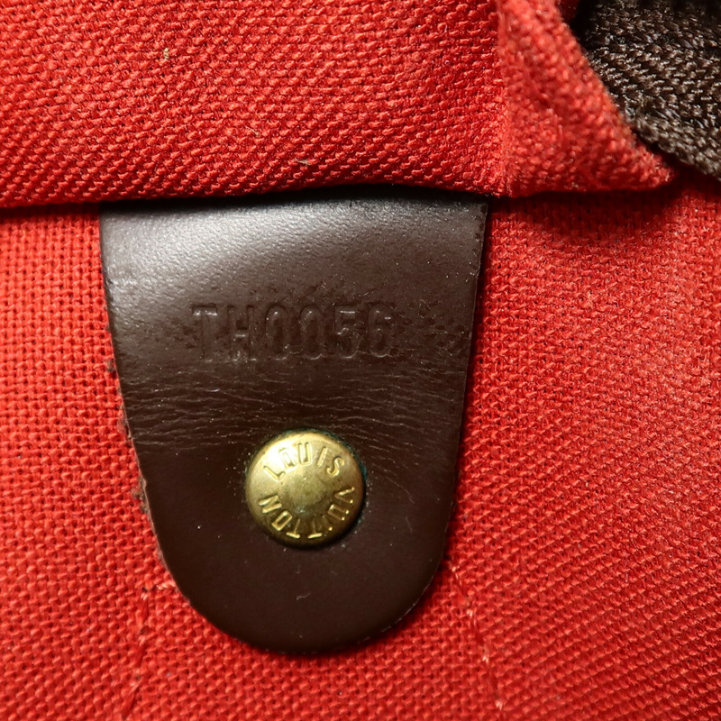 LOUIS VUITTON Damier Speedy Bandouliere 30金扣手挽袋-7