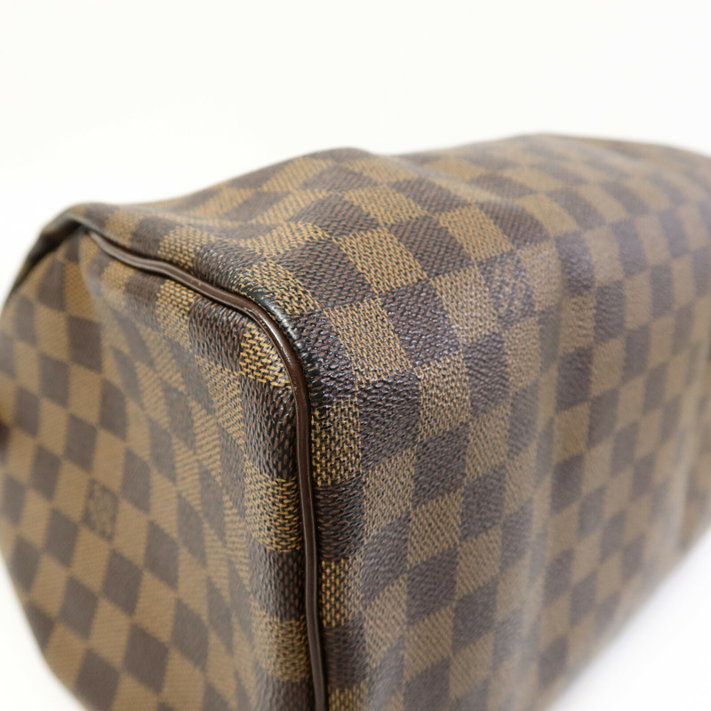 LOUIS VUITTON Damier Speedy Bandouliere 30金扣手挽袋-10