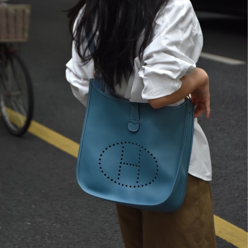 ✨Hermes Evelyne 29 牛仔藍 寶藏大包 98新💙-0