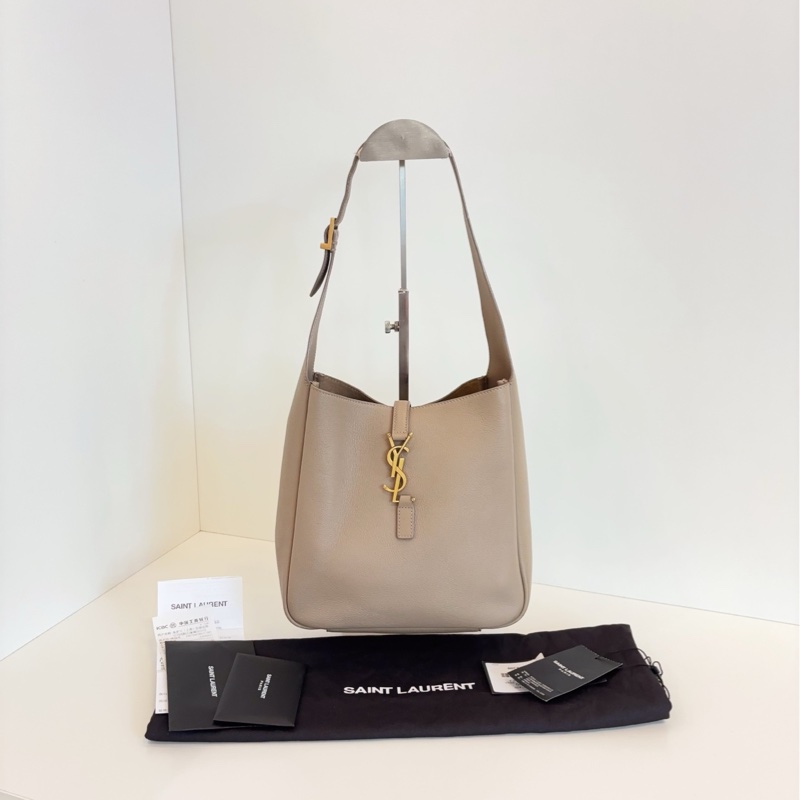 ✨Saint Laurent hobo 水桶包小號 奶茶色 🧋-3
