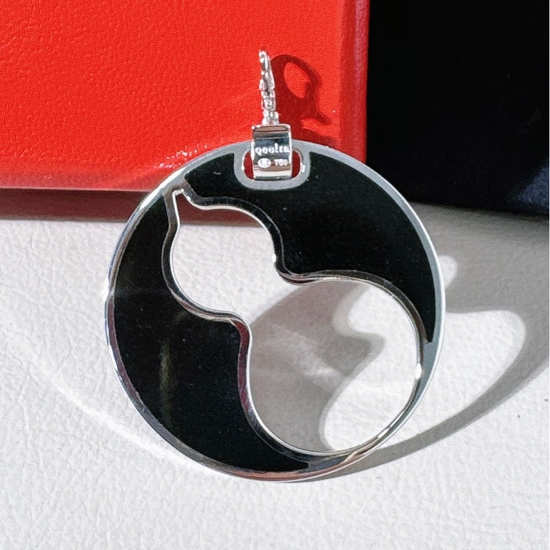 Qeelin 麒麟 vintage 中古 18K 白金 黑瑪瑙 吊墜-1