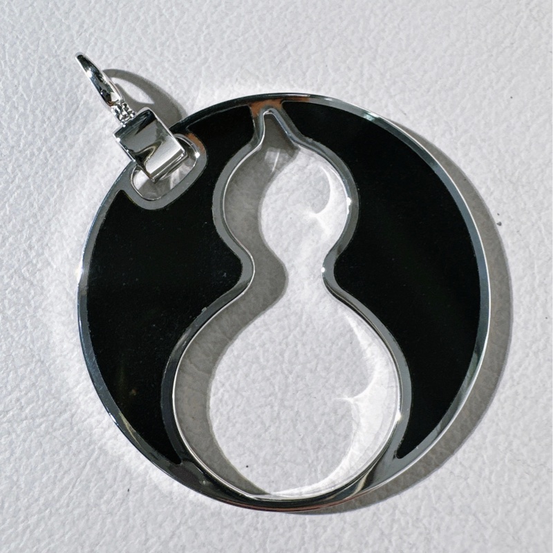 Qeelin 麒麟 vintage 中古 18K 白金 黑瑪瑙 吊墜-5