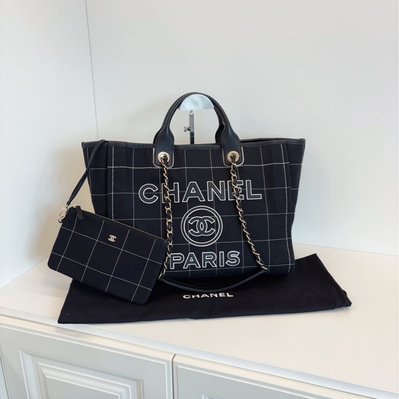 ✨Chanel 23C牛仔沙灘包 99新 晶片款 美式復古風🕶️-2