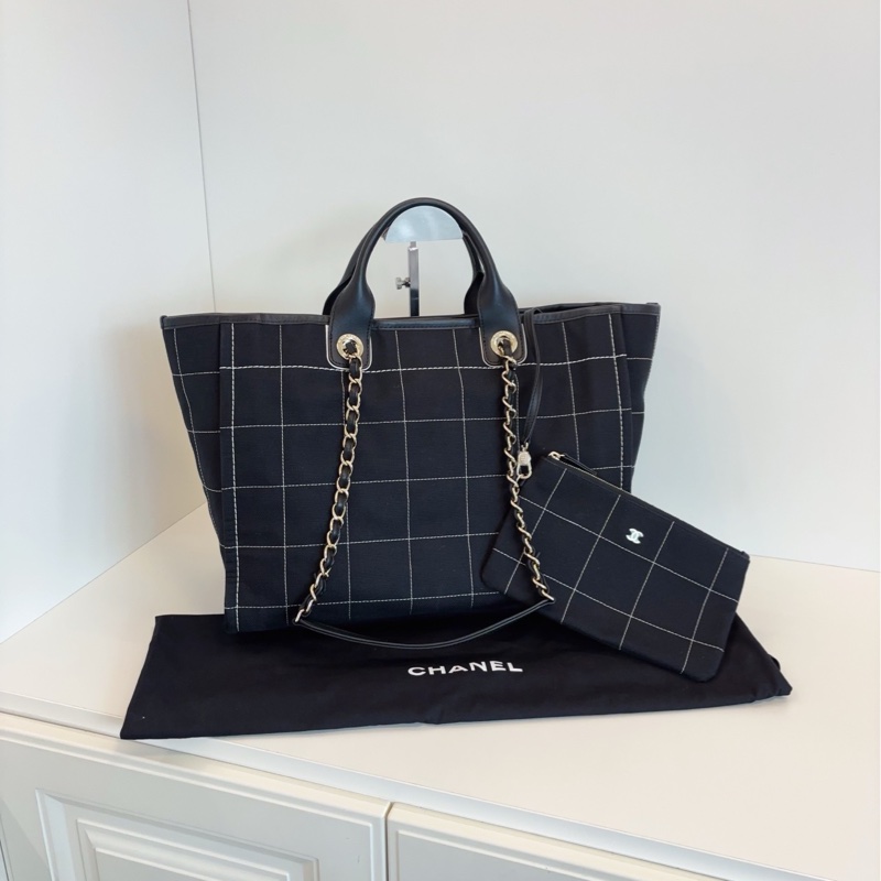 ✨Chanel 23C牛仔沙灘包 99新 晶片款 美式復古風🕶️-3