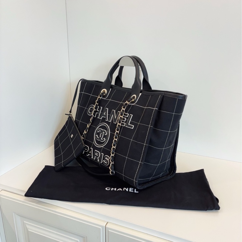 ✨Chanel 23C牛仔沙灘包 99新 晶片款 美式復古風🕶️-5