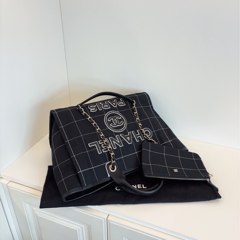 ✨Chanel 23C牛仔沙灘包 99新 晶片款 美式復古風🕶️-6