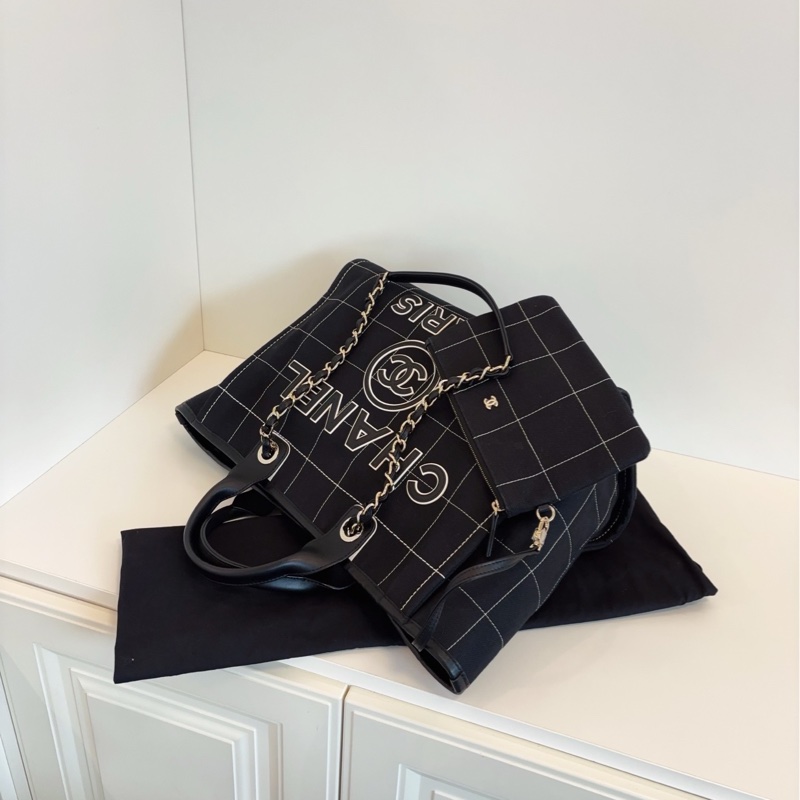 ✨Chanel 23C牛仔沙灘包 99新 晶片款 美式復古風🕶️-7