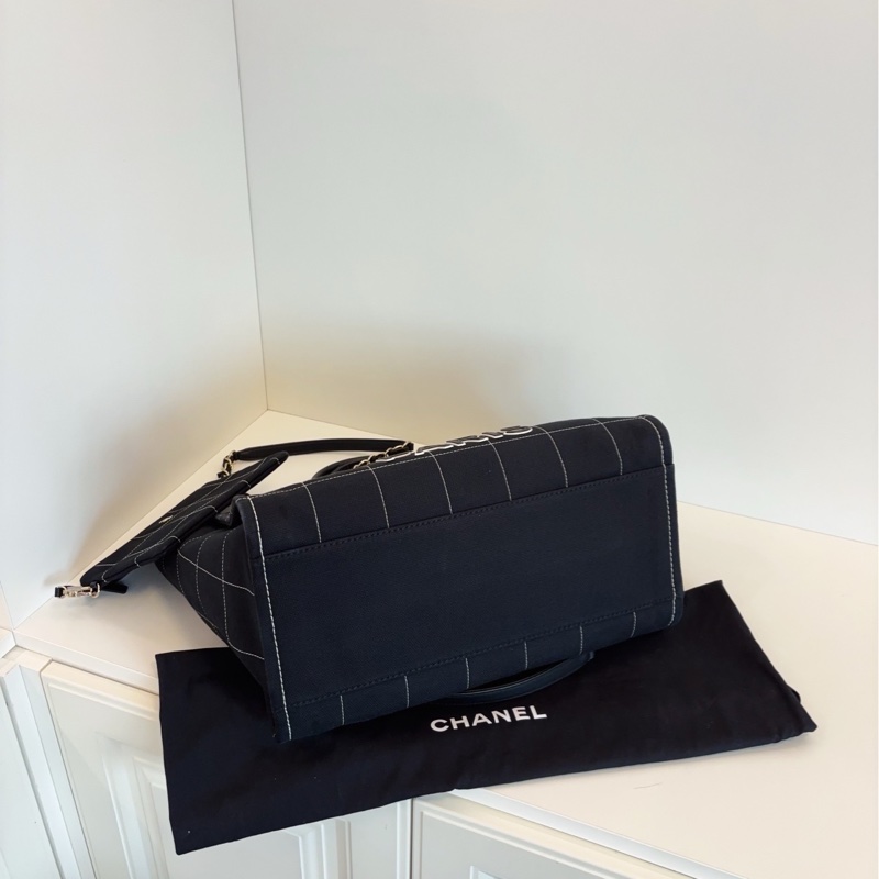 ✨Chanel 23C牛仔沙灘包 99新 晶片款 美式復古風🕶️-8