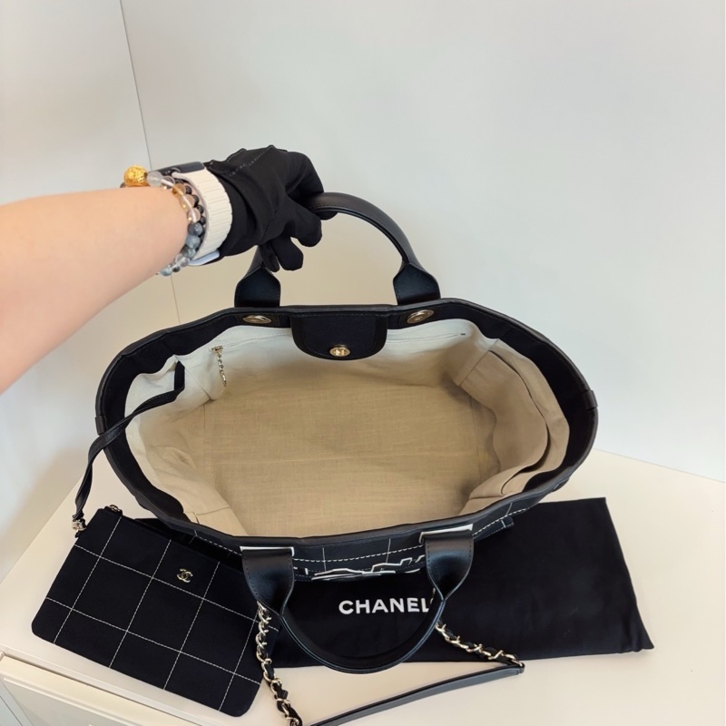 ✨Chanel 23C牛仔沙灘包 99新 晶片款 美式復古風🕶️-9