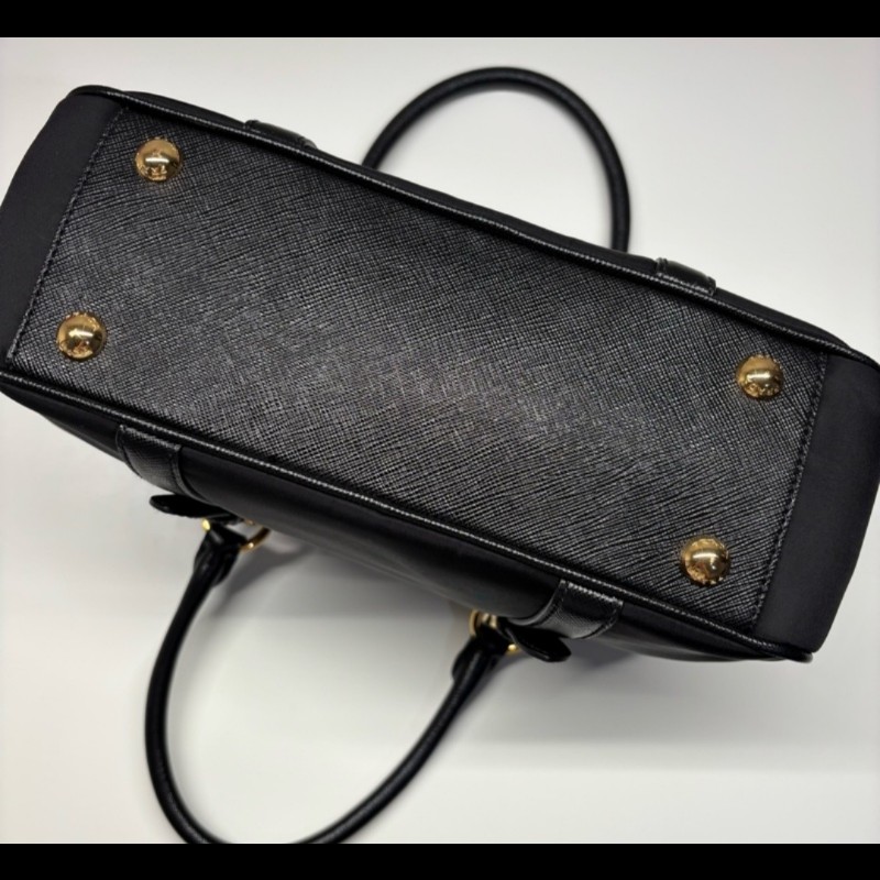 PRADA 1BB088 經典浮雕LOGO尼龍兩用手提包.附鎖組-7