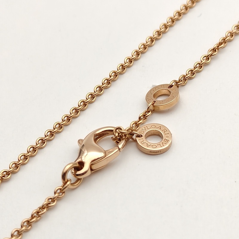 BVLGARI BVLGARI銅錢項鏈滿鑽18K玫瑰金/鑽石-3