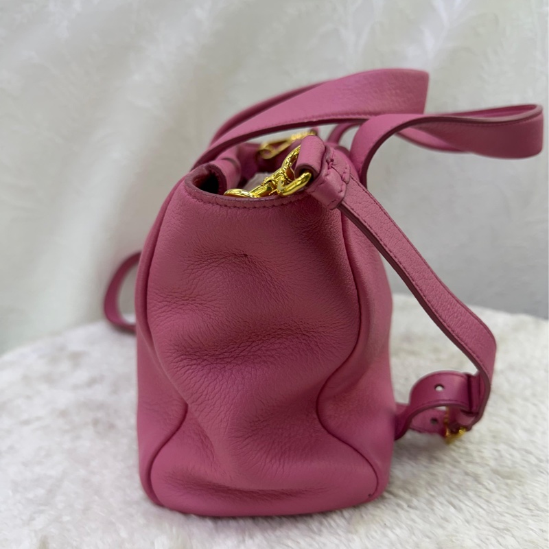 粉紅色的PRADA MILANO 2WAY 皮革手提肩背包-1