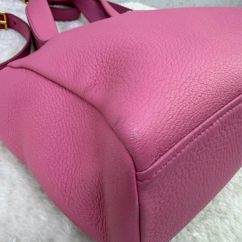 粉紅色的PRADA MILANO 2WAY 皮革手提肩背包-5