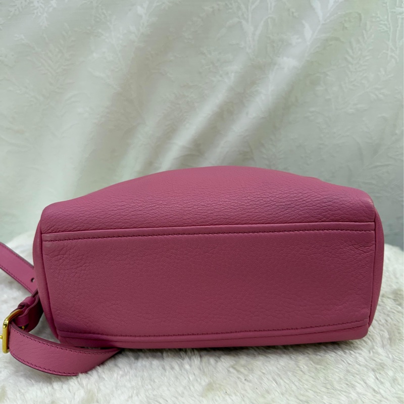 粉紅色的PRADA MILANO 2WAY 皮革手提肩背包-8