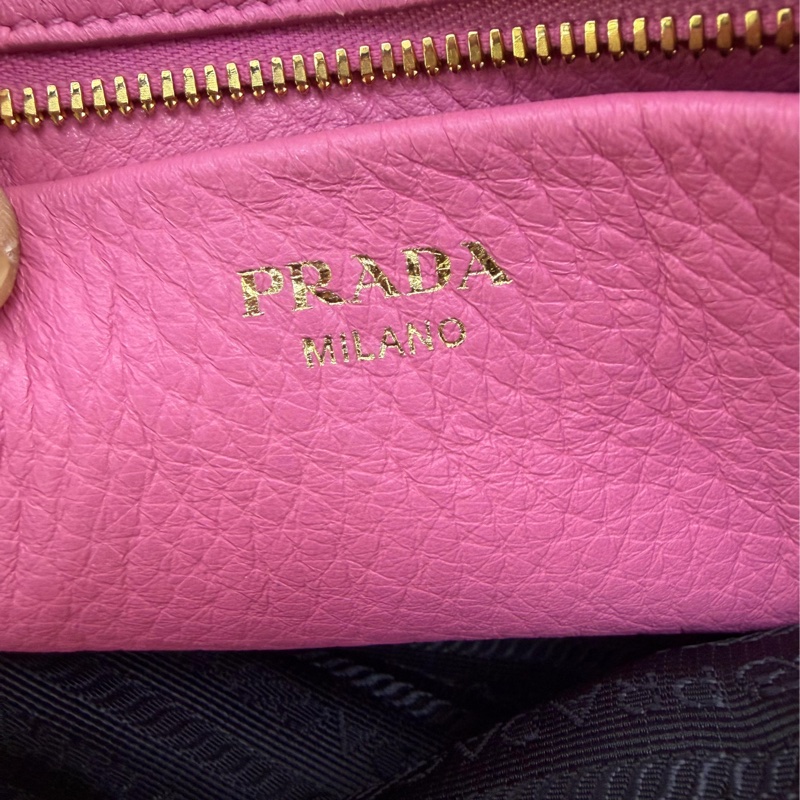 粉紅色的PRADA MILANO 2WAY 皮革手提肩背包-11