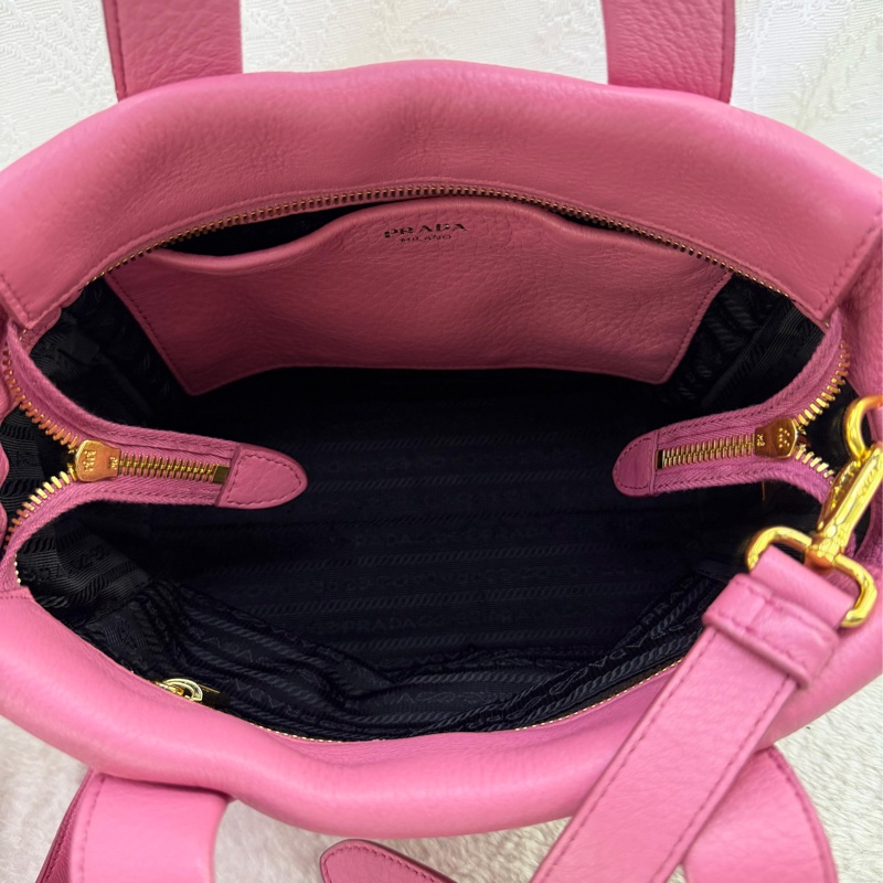 粉紅色的PRADA MILANO 2WAY 皮革手提肩背包-12