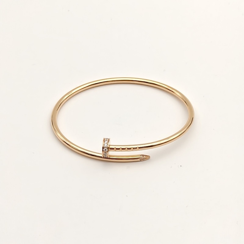 CARTIER JUSTEUNCLOU釘子20鑽細版手鐲18K玫瑰金15號-1