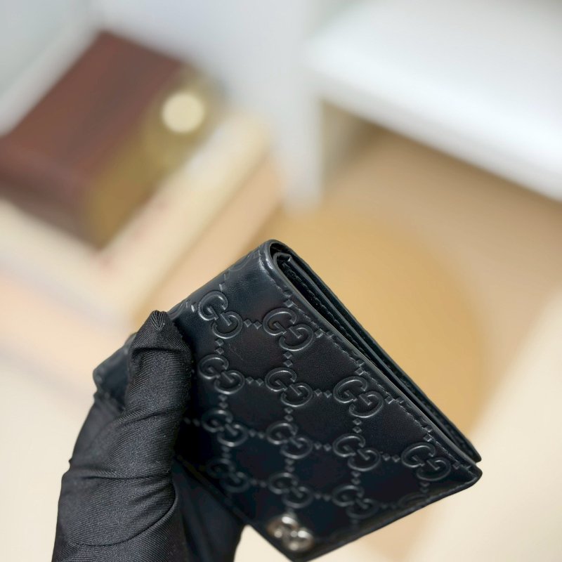 🏷Gucci 古馳.壓紋對開短夾/客人寄賣-8