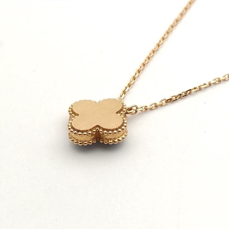 VAN CLEEF&ARPELS VintageAlhambra中號單花項鏈2019年聖誕18K黃金/鑽石/藍陶瓷-2