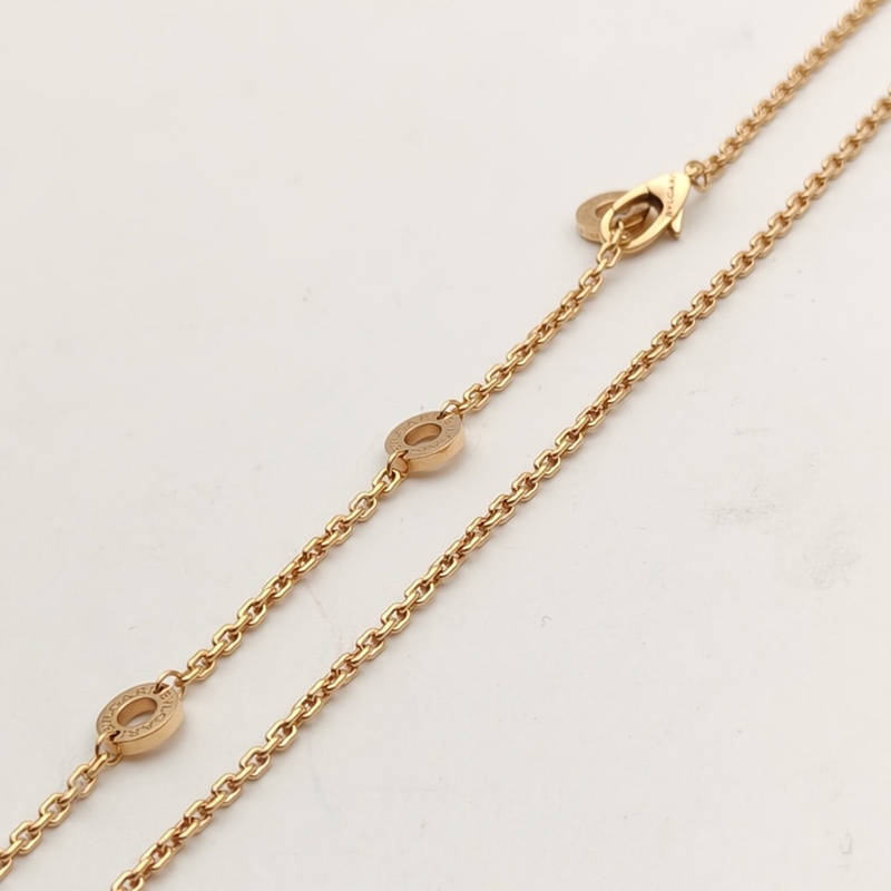 BVLGARI B.ZERO1彈簧項鏈ROCK鉚釘小號黑邊18K玫瑰金/黑陶瓷-3