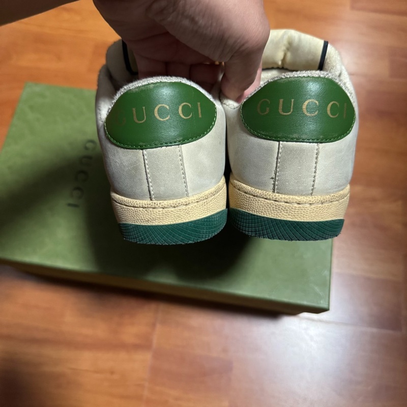 Gucci古馳Screener髒髒鞋 GG琺瑯做舊款 女款綠色 36碼-5