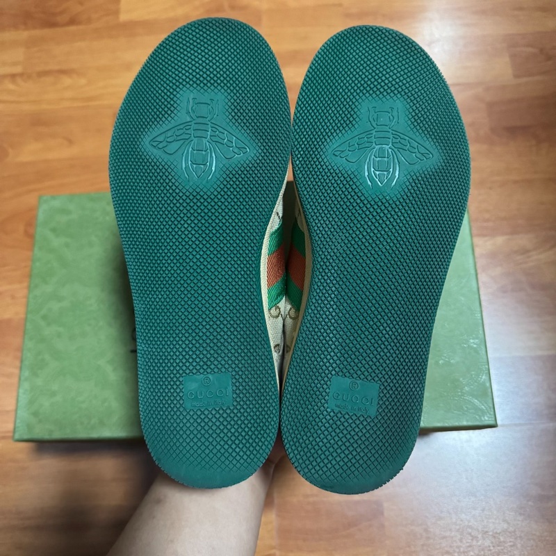 Gucci古馳Screener髒髒鞋 GG琺瑯做舊款 女款綠色 36碼-8