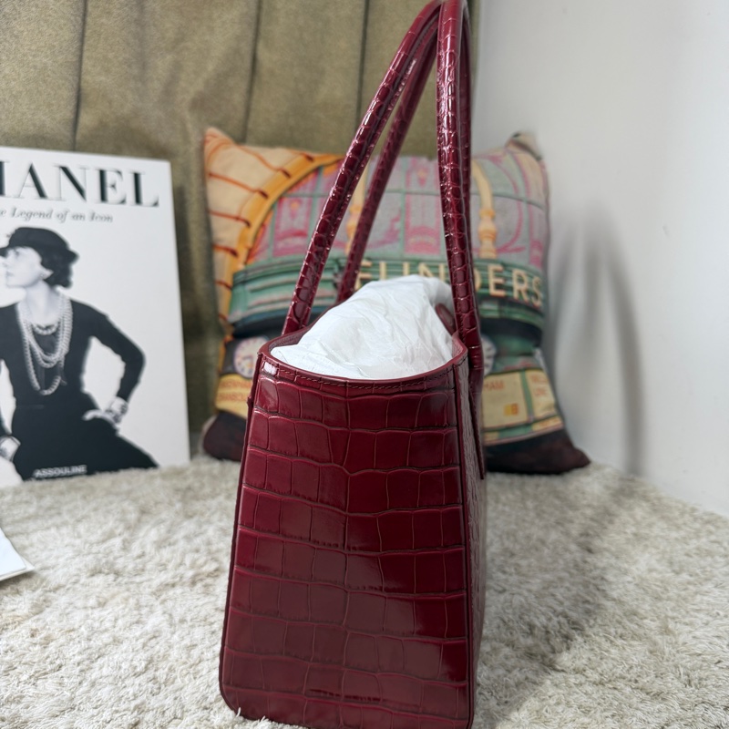 全新Chanel香奈兒鱷魚紋手提包cerf tote 紅色-2