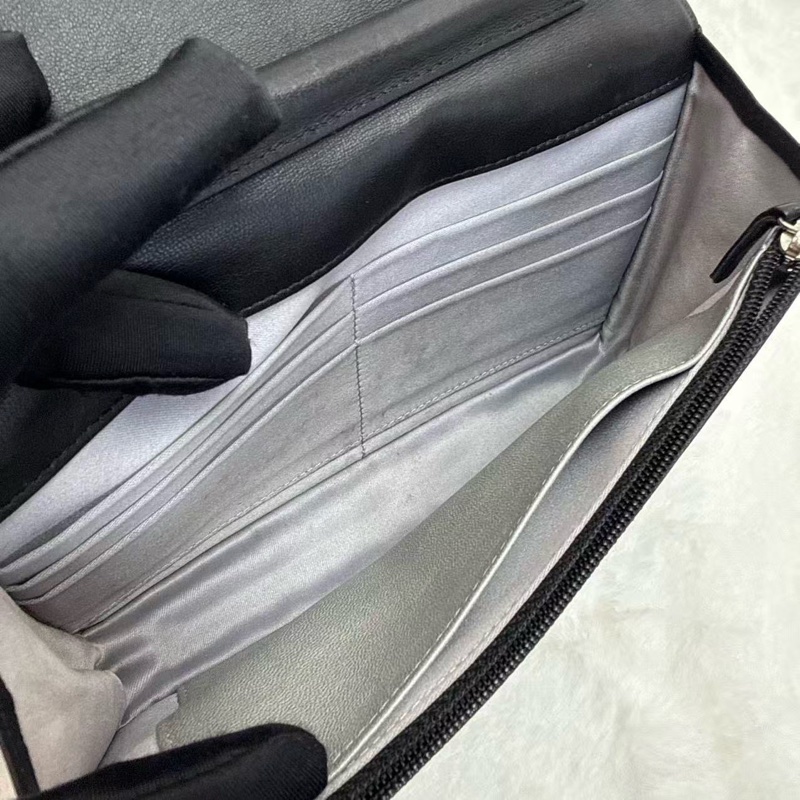 Chanel香奈兒Woc發財包 黑銀 山茶花壓紋 緞面山羊皮 經典熱門爆款鏈條斜挎單肩包 16開帶黑卡-8