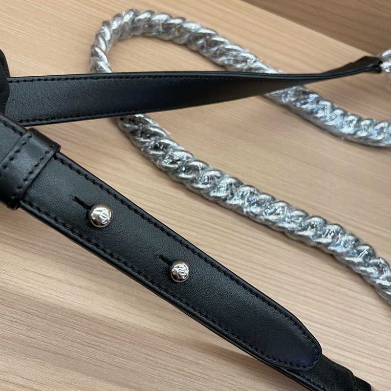 NO:D11 Chanel香奈儿黑银牛皮Leboy中號 2013年 17開 單肩斜挎鏈條包 有塵袋 無卡無盒子 尺寸底長25*高18*寬8*-12