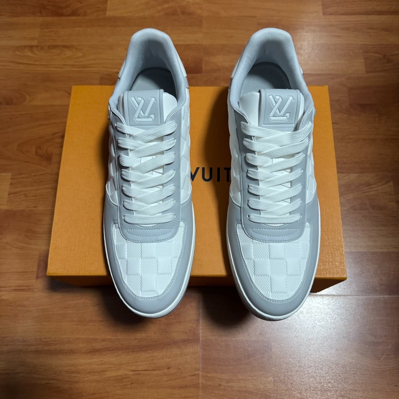 Lv Rivoli正品棋盤格 路易威登低幫板鞋 男款 灰白色 45碼-2
