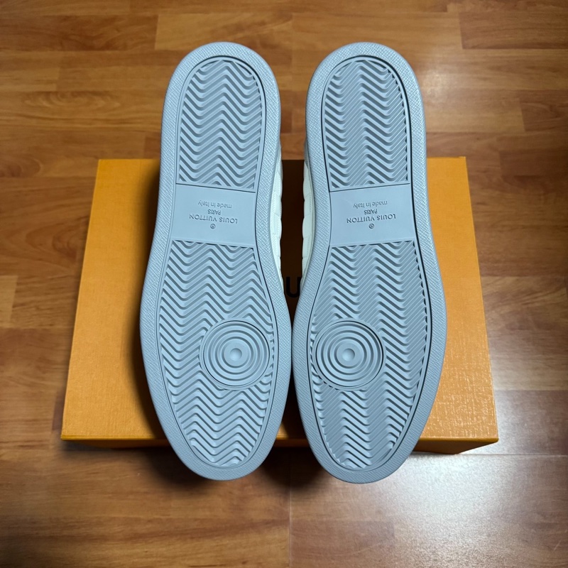 Lv Rivoli正品棋盤格 路易威登低幫板鞋 男款 灰白色 45碼-6