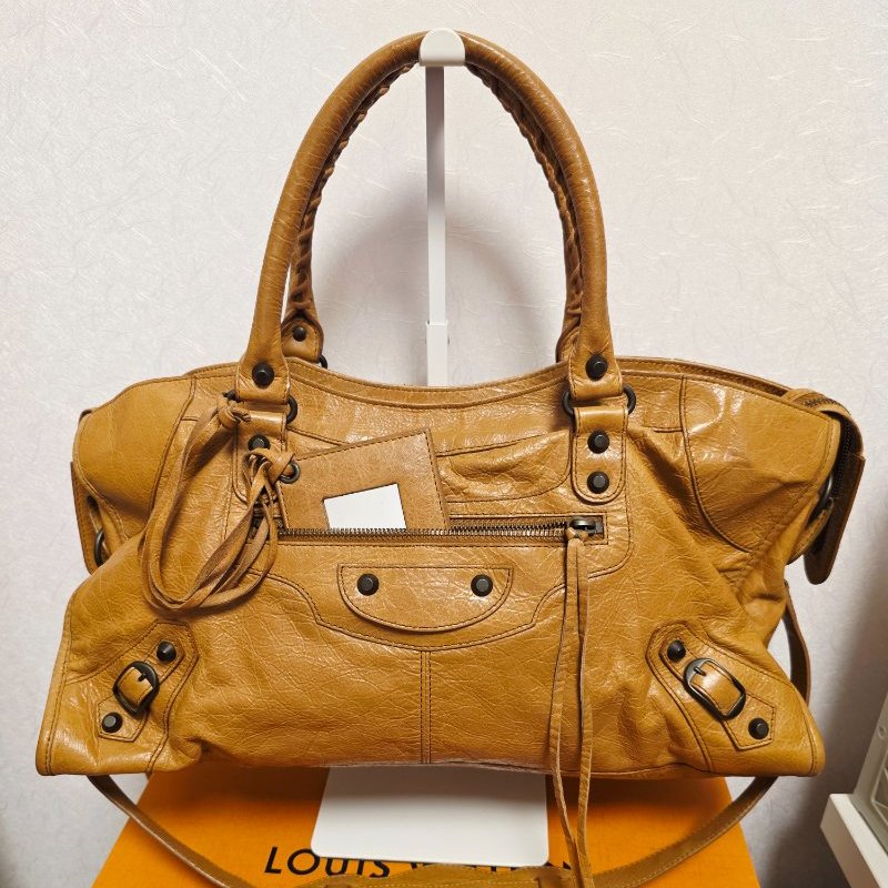 母親節大特價  Balenciaga 巴黎世家 招財 大地色 機車包(Part Time款)-0