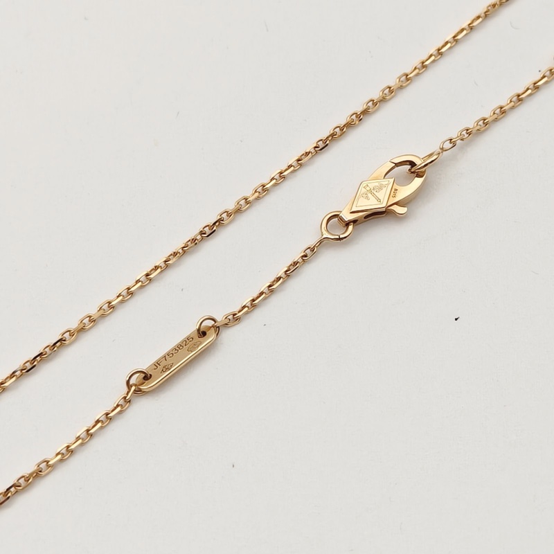 VAN CLEEF&ARPELS Frivole花朵項鏈迷你滿鑽18K黃金/鑽石-3