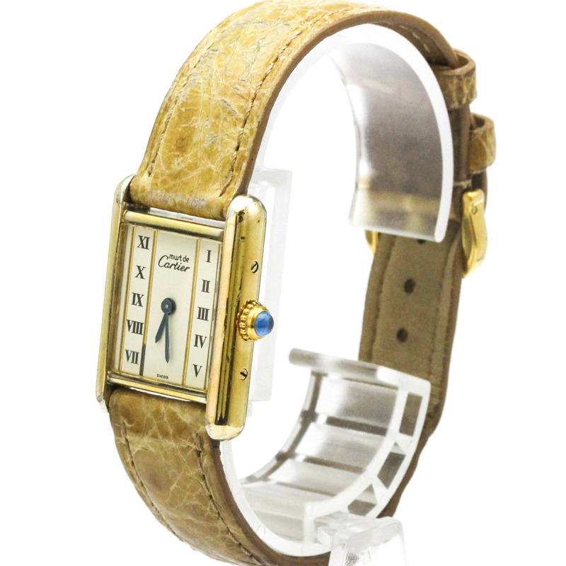 卡地亞 Must Tank 鍍金石英女士腕錶 5057001-1