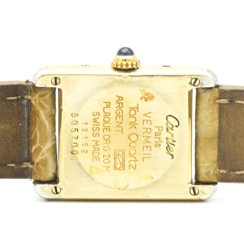 卡地亞 Must Tank 鍍金石英女士腕錶 5057001-5
