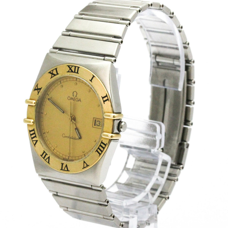 歐米茄星座系列18K金精鋼石英男士腕錶396.1080拋光款-1