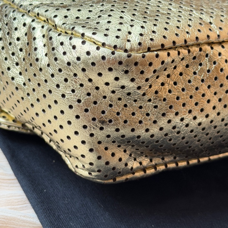 Chanel 香奈兒 金色2.55沖孔口蓋包/單肩包-10