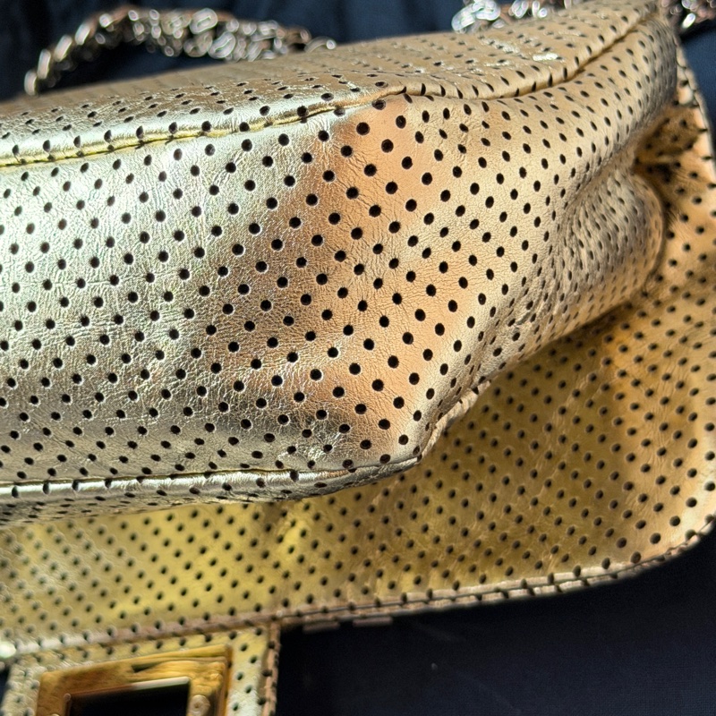 Chanel 香奈兒 金色2.55沖孔口蓋包/單肩包-11