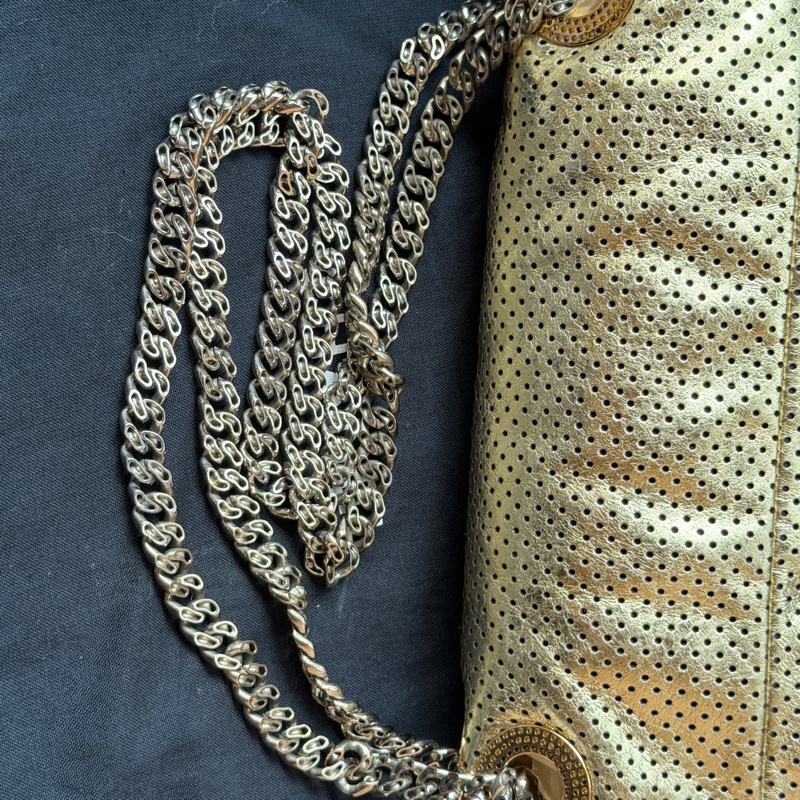 Chanel 香奈兒 金色2.55沖孔口蓋包/單肩包-24