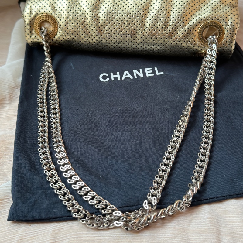 Chanel 香奈兒 金色2.55沖孔口蓋包/單肩包-28