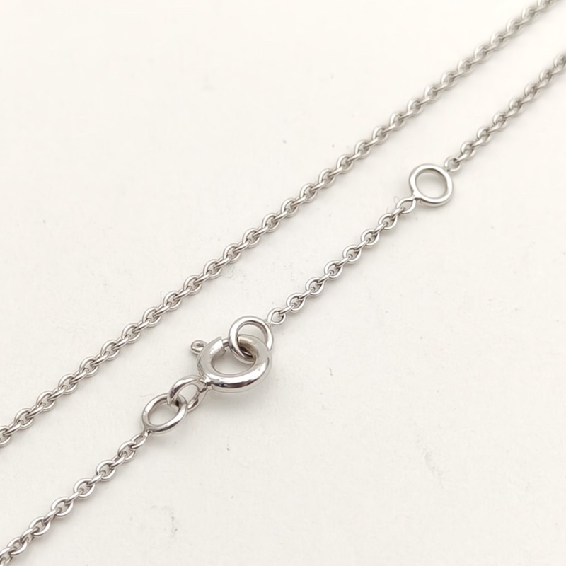 HERMES Finesse小Q項鏈滿鑽18K白金/鑽石-3