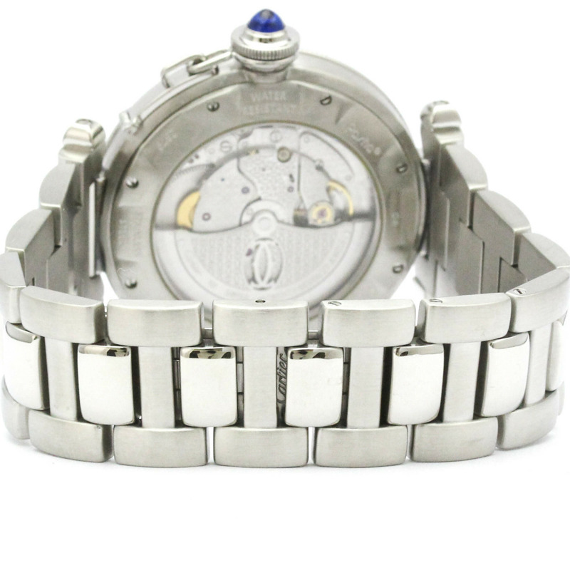 卡地亞 Pasha 38 格紋精鋼自動男士腕錶 W31040H3 拋光-4