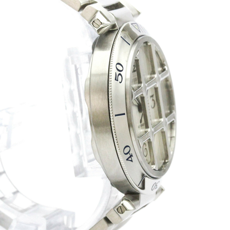 卡地亞 Pasha 38 格紋精鋼自動男士腕錶 W31040H3 拋光-7