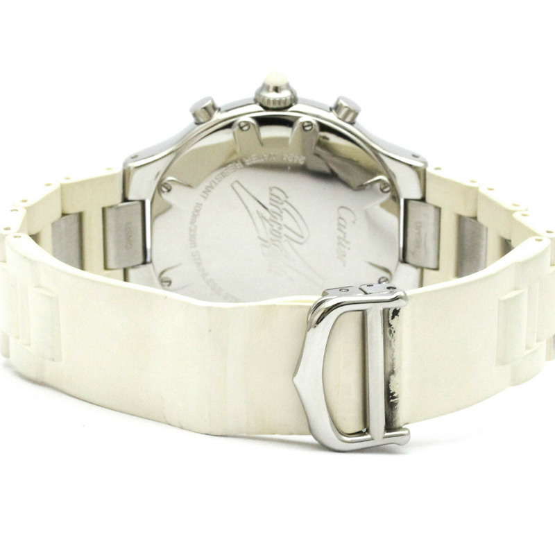 卡地亞 Must 21 Chronoscaph 精鋼橡膠男士腕錶 W10184U2 拋光-4