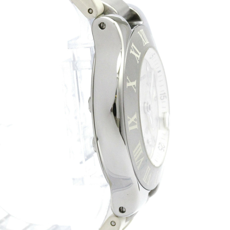 卡地亞 Must 21 Chronoscaph 精鋼橡膠男士腕錶 W10184U2 拋光-7