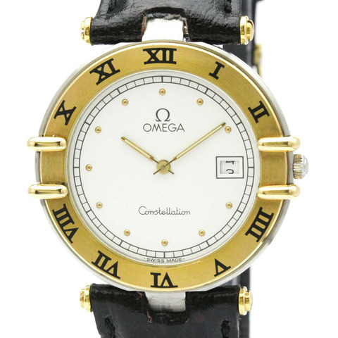 歐米茄星座系列日期顯示18K金精鋼男士腕錶196.0360拋光款